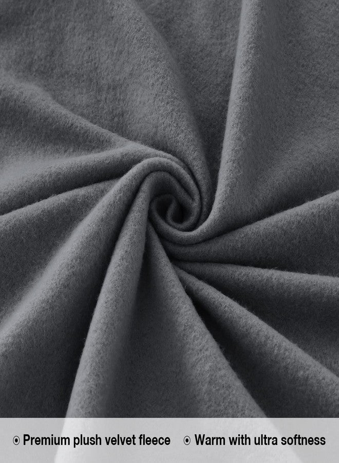 Viviland Plush Micro Fleece Full Bed Sheet Set - Soft Polar Fleece Velvet Sheets - Extra Warm Winter Flannel Bed Sheets with Deep Pocket - Dark Gray - Full - Image 3