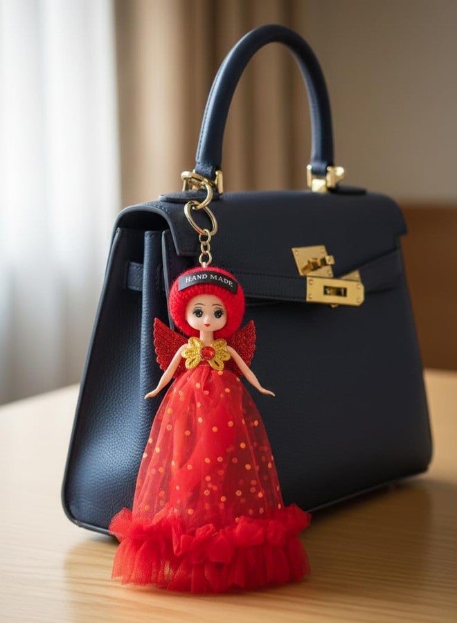 iSAA Store Princess Doll Keychain with Movable Hands & Legs, Cute Big 17cm Beautiful Dress Doll Backpack Handbag Bags Charm for Girls and Women, Random Colors (Angel Wings) - Image 5