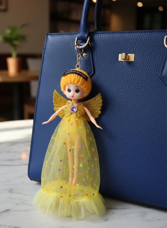 iSAA Store Princess Doll Keychain with Movable Hands & Legs, Cute Big 17cm Beautiful Dress Doll Backpack Handbag Bags Charm for Girls and Women, Random Colors (Angel Wings) - Image 2