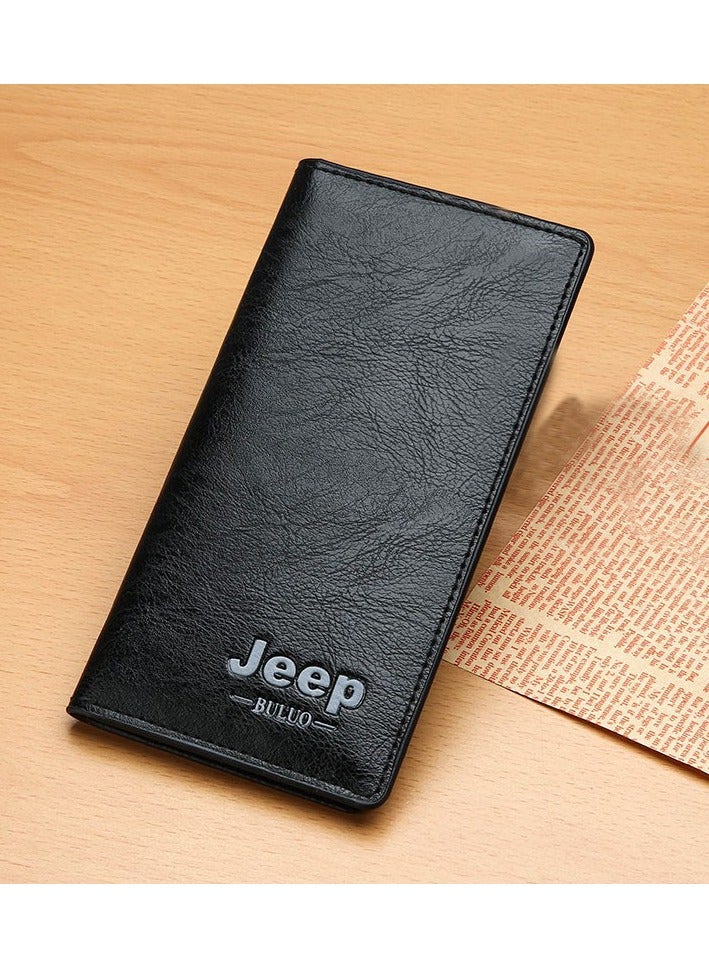 Jeep Long Men's Wallet Multi-Card Clutch Wallet Retro Business Texture Wallet Card Holder Coin Purse Suitable For Husband Father Son Boyfriend Dark - Image 1