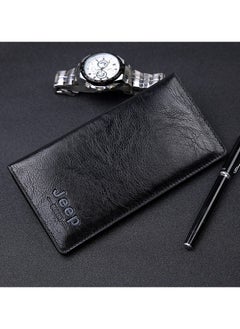 Jeep Long Men's Wallet Multi-Card Clutch Wallet Retro Business Texture Wallet Card Holder Coin Purse Suitable For Husband Father Son Boyfriend Dark Coffee Color  - Image 2