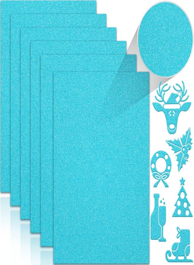 Twavang 24 Sheets Light Blue Glitter Cardstock Paper, A4 Premium Sparkly Paper for Scrapbook, DIY Projects, Party Decoration, Gift Box Wrapping 250GSM/92lb - Image 1