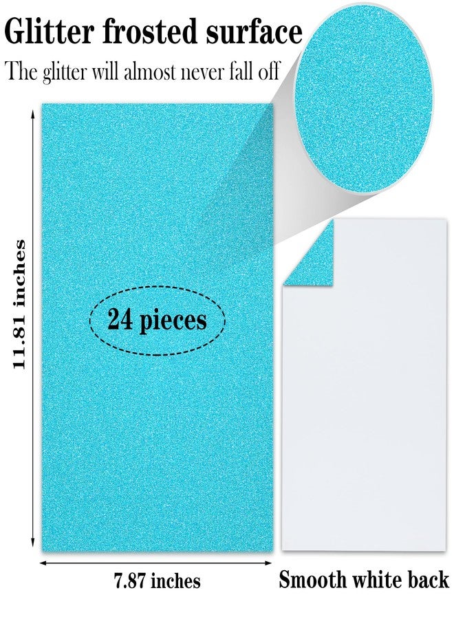 Twavang 24 Sheets Light Blue Glitter Cardstock Paper, A4 Premium Sparkly Paper for Scrapbook, DIY Projects, Party Decoration, Gift Box Wrapping 250GSM/92lb - Image 2