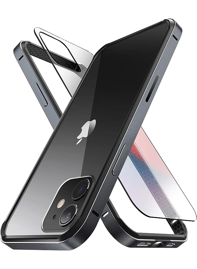 SupCase Unicorn Beetle Edge Series Case Designed for iPhone 12 / iPhone 12 Pro (2020 Release) 6.1 Inch, Slim Metal Frame Case with TPU Inner Bumper & Transparen Back (Black) - Image 1