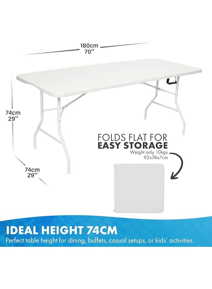 3-Piece Folding Set – 6ft Folding Table with 2 Folding Chairs – Waterproof, Heavy-Duty & Portable, Ideal for Garden, Catering, Camping, Exhibitions - Image 5