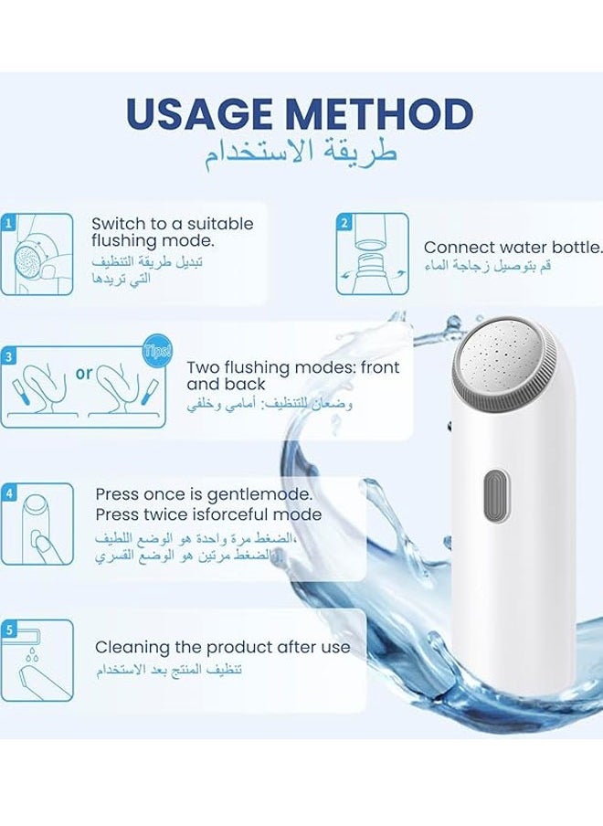 BOUND MOAT - Travel Bidet Electric Mini Bidet Sprayer Portable Travel Shattaf (Bidet) 4 Spray Modes Pressure Adjustable for Traveling, Camping, Desert Trips, Airplanes, Trains & Personal Hygiene - Image 1