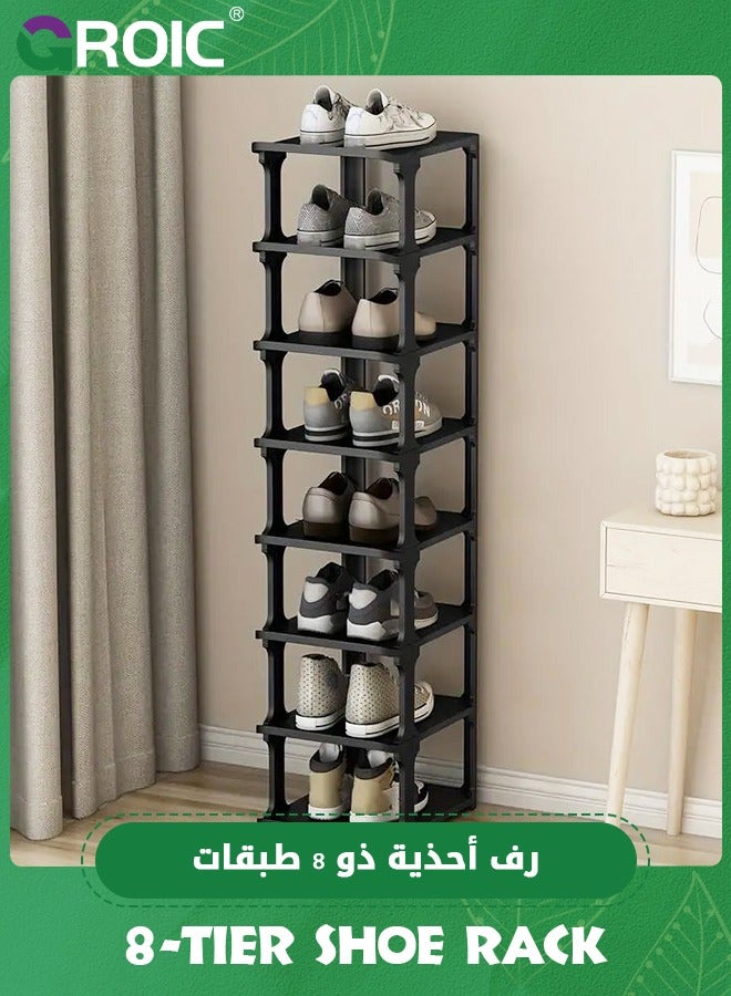 GROIC Shoe Rack, 8-Tier Stackable Shoe Storage Organizer for Bedroom, Adjustable Shoe Rack,Shoe Slots Organizer Shelf, Easy Clean Entryway Shoe Tower Rack - Image 5
