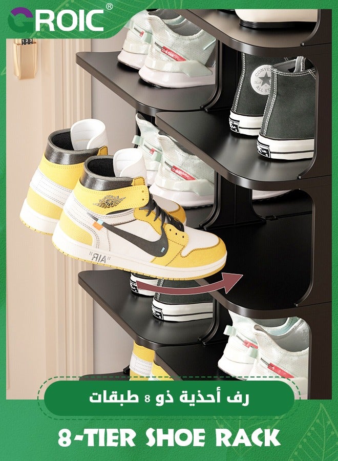 GROIC Shoe Rack, 8-Tier Stackable Shoe Storage Organizer for Bedroom, Adjustable Shoe Rack,Shoe Slots Organizer Shelf, Easy Clean Entryway Shoe Tower Rack - Image 3