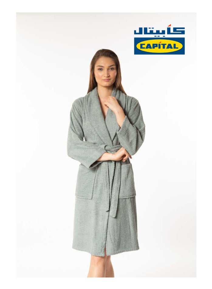 Dark Grey Thick Plain Bathrobe