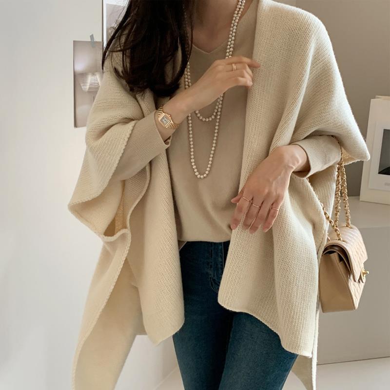 in stock South Korea New Arrival All-Match Loose H-Style Trendy Color Wool Knitted Sweater Vest Vest Vest Womens Shawl Vest Pink - Image 2