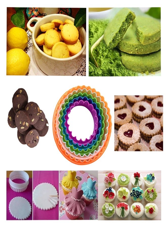 NELXULAS NELPLA Two Side Round Cookie Cutters,Biscuit Cutters and Fondant cake Cutters, Set of 6 PCS, Assorted color - Image 3