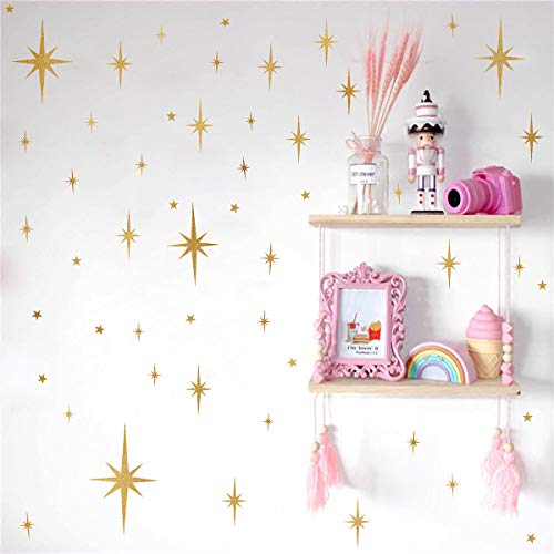 Easma Star Wall Stickers Girls Room Wall Decals (116pcs) Sparkle Wall Sticker Stick and Peel Stars Stickers-6 Sizes - Image 4