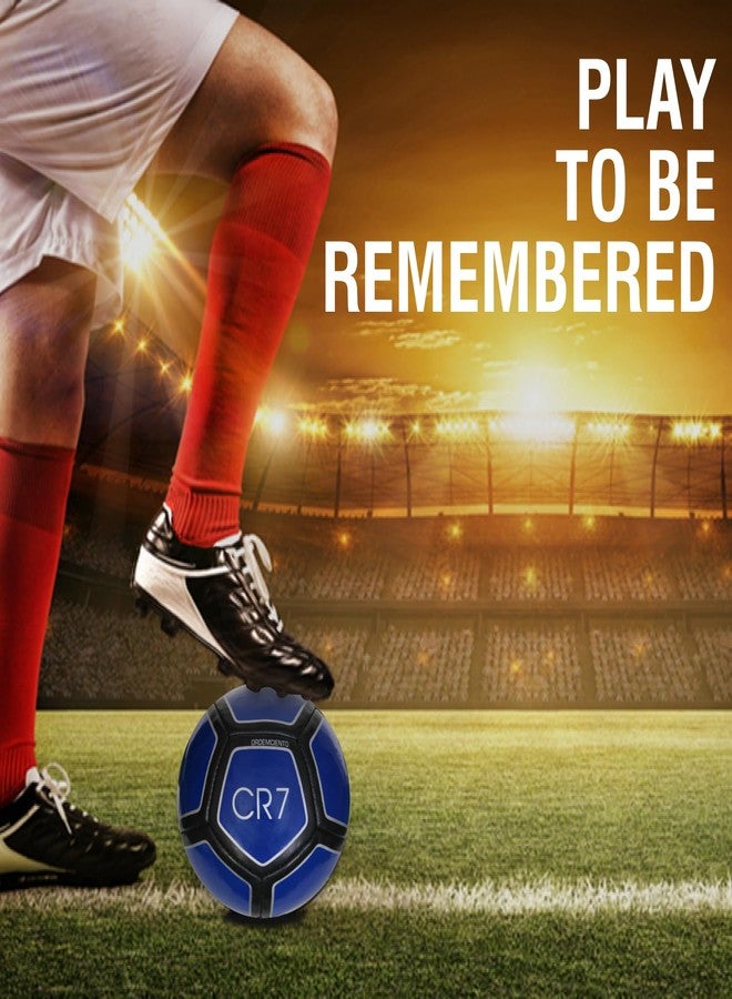 WIKIGO Combo Blue CR-7 Football with Air Pump | Water Resistant | Football for Training & Match Practice Outdoor Soccer Ball | Size 5 - Image 5