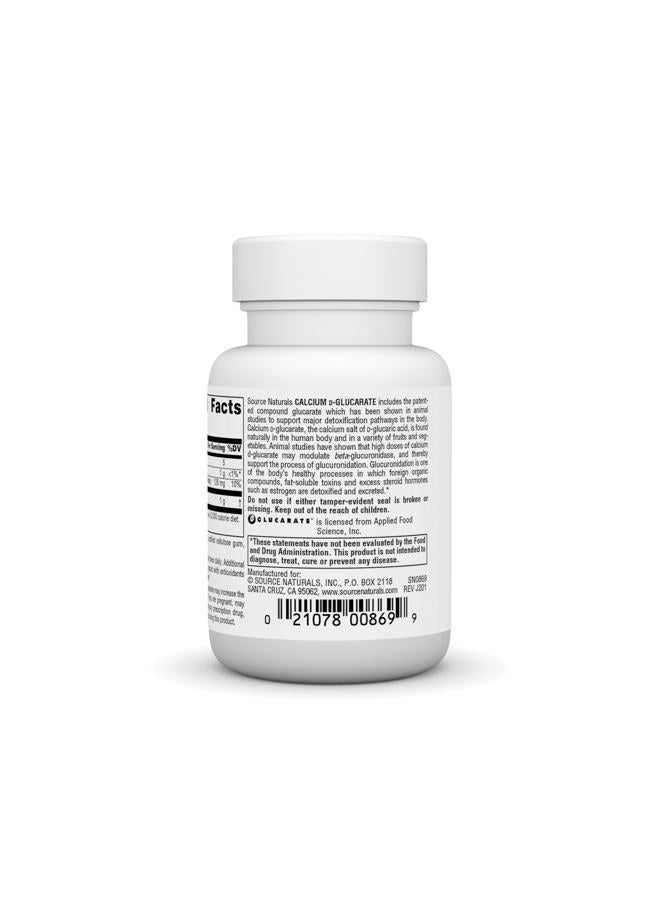 Source Naturals Calcium D-Glucarate 500mg Cellular Detoxifier - 60 Tablets  - Image 3