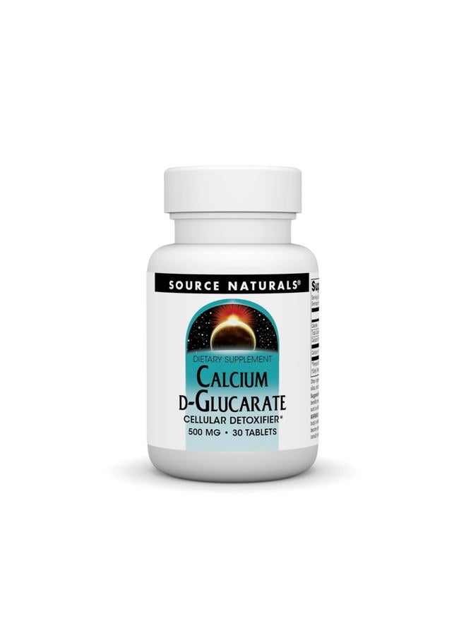 Source Naturals Calcium D-Glucarate 500mg Cellular Detoxifier - 60 Tablets  - Image 1