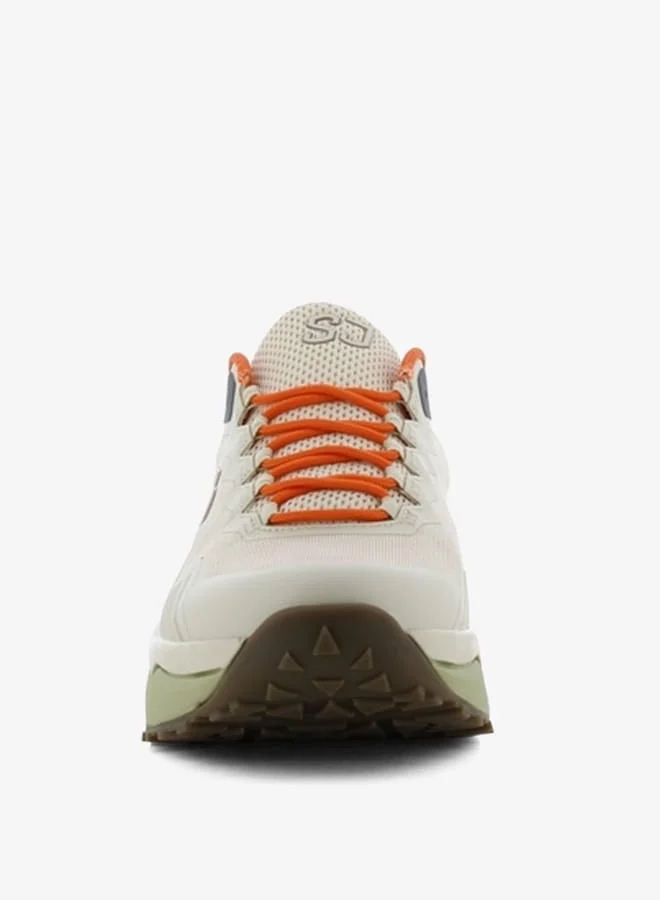 اس جي Men's Colourblock Lace-Up Low Ankle Sneakers