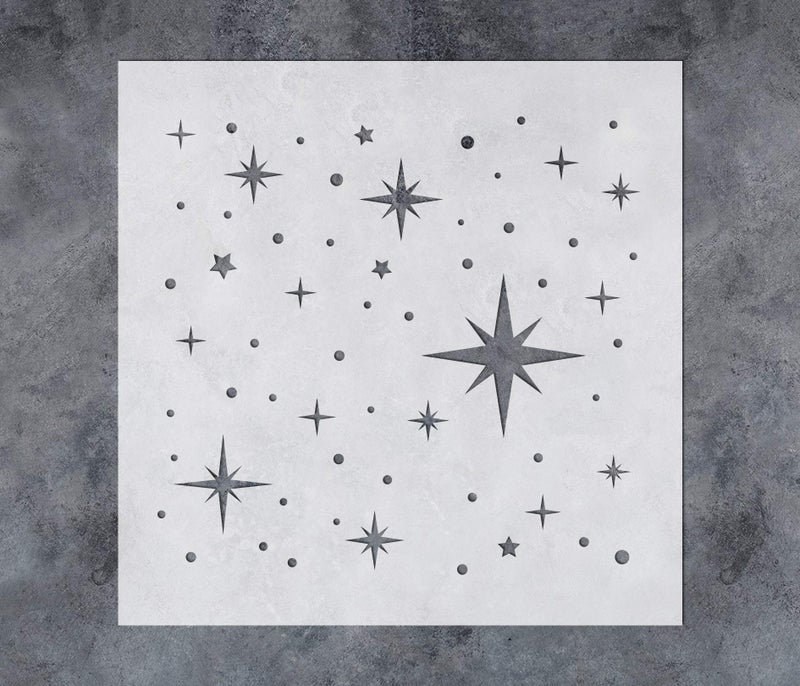G GSS Designs GSS Designs Twinkle Star Stencil (12x12Inch) - Reusable Mylar Template Stencils for Painting on Wall Wood Canvas Fabric Furniture (SL-104) - Image 1