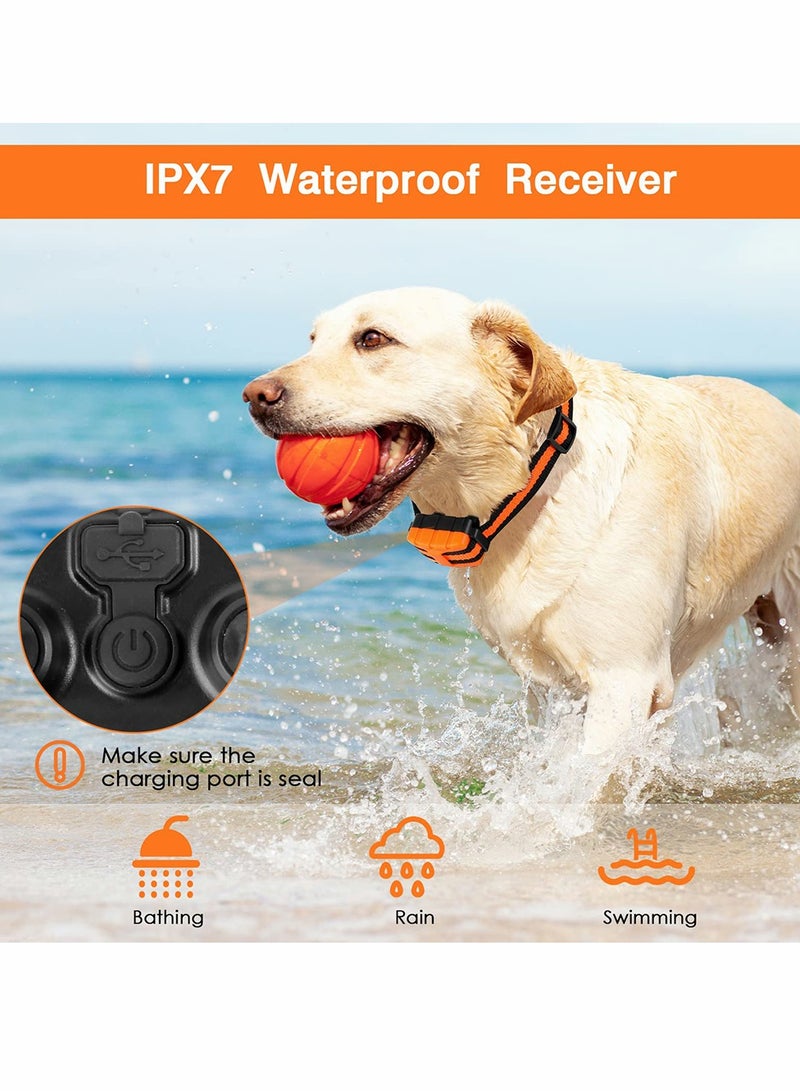 KASTWAVE Rechargeable Anti Barking Training Dog Collar with 7 Adjustable Sensitivity and Intensity Levels Vibration (Orange) - Image 2
