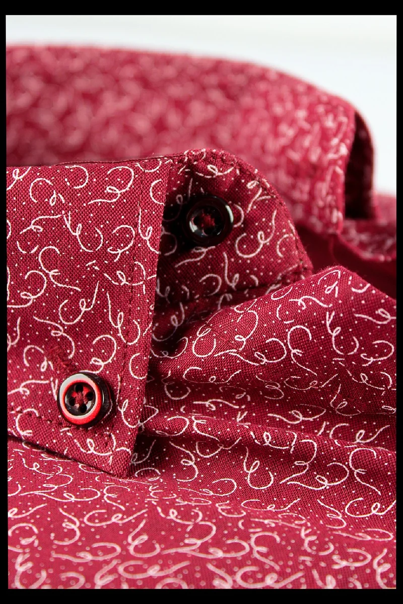 فاريتا Men's Burgundy Short Sleeve Shirt