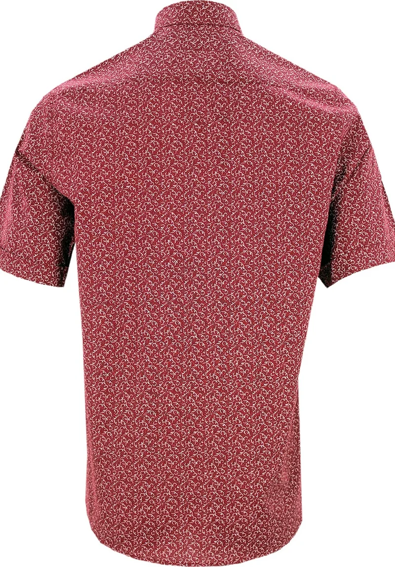 فاريتا Men's Burgundy Short Sleeve Shirt