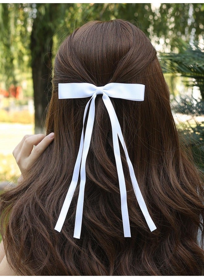 LFOUVRE Tassel Hair Bow Clips Ribbon Barrettes And Metal Bows For Women 6Pcs Hair Accessories With Claw Clips For Girls And Teens - Image 3