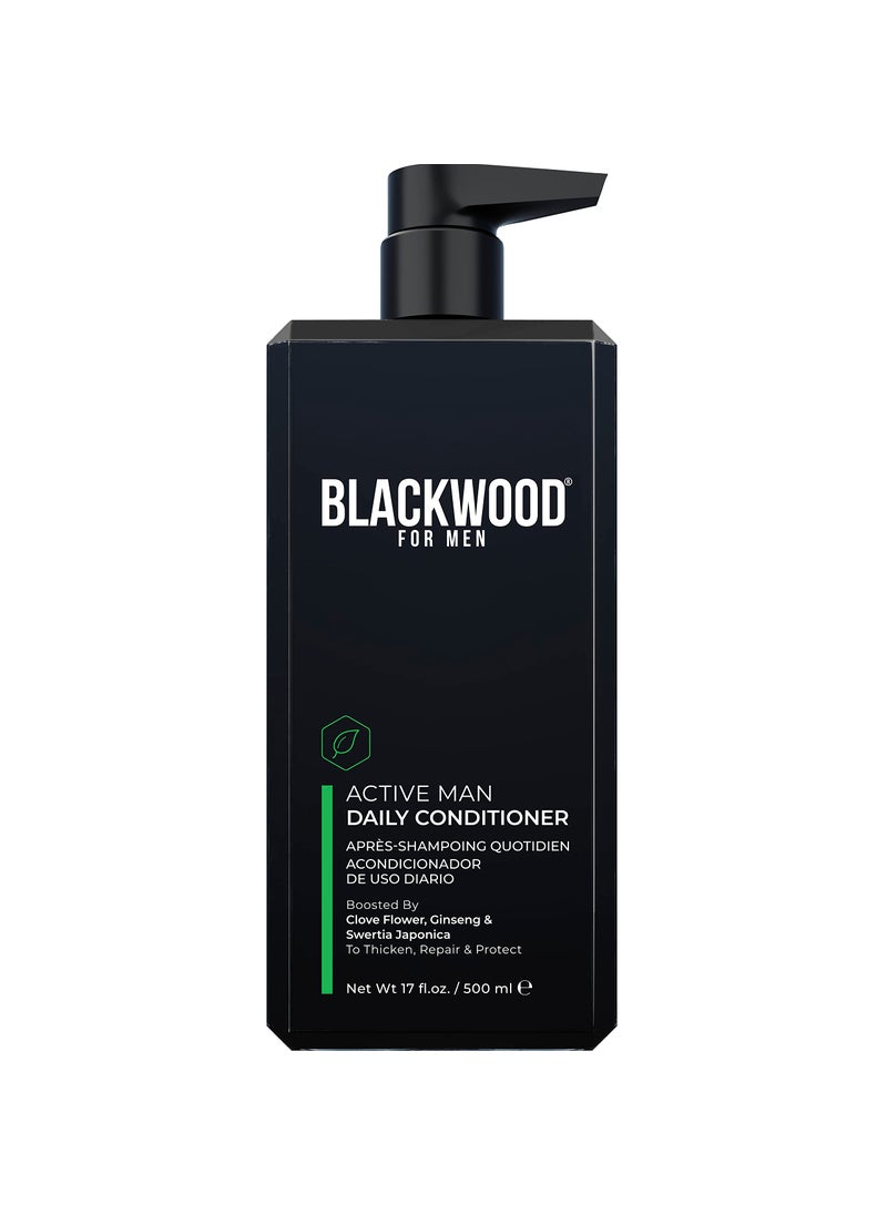 Blackwood For Men BLACKWOOD FOR MEN Active Man Daily Conditioner - Men's Thickening Conditioner for Hair Loss & Dandruff - Deep Treatment for Shine - Natural Vegan Formula - Sulfate, Paraben, & Cruelty-Free (17 Oz) 