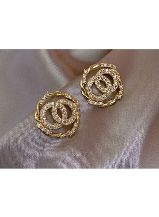 J&J Diamond Double Hoop Earrings - Image 2