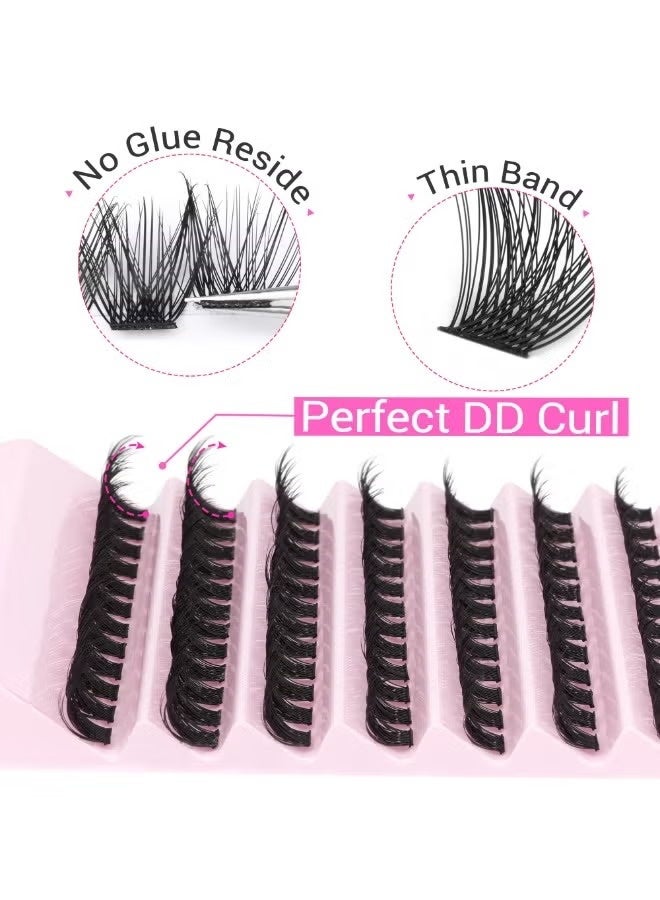 120pcs Lash Clusters Kit Wispy Individual Lashes Extensions Natural Look Lashes D Curl Fluffy Cluster Lashes DIY Eyelash Extension, Black, 8mm-16mm Comfortable Wear, Reusable - Image 4