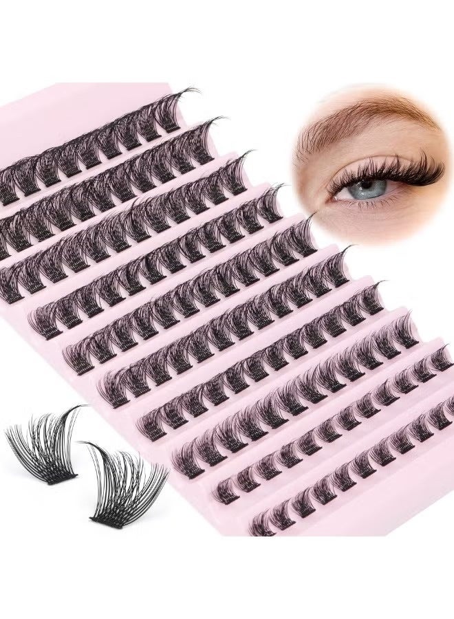 120pcs Lash Clusters Kit Wispy Individual Lashes Extensions Natural Look Lashes D Curl Fluffy Cluster Lashes DIY Eyelash Extension, Black, 8mm-16mm Comfortable Wear, Reusable - Image 1