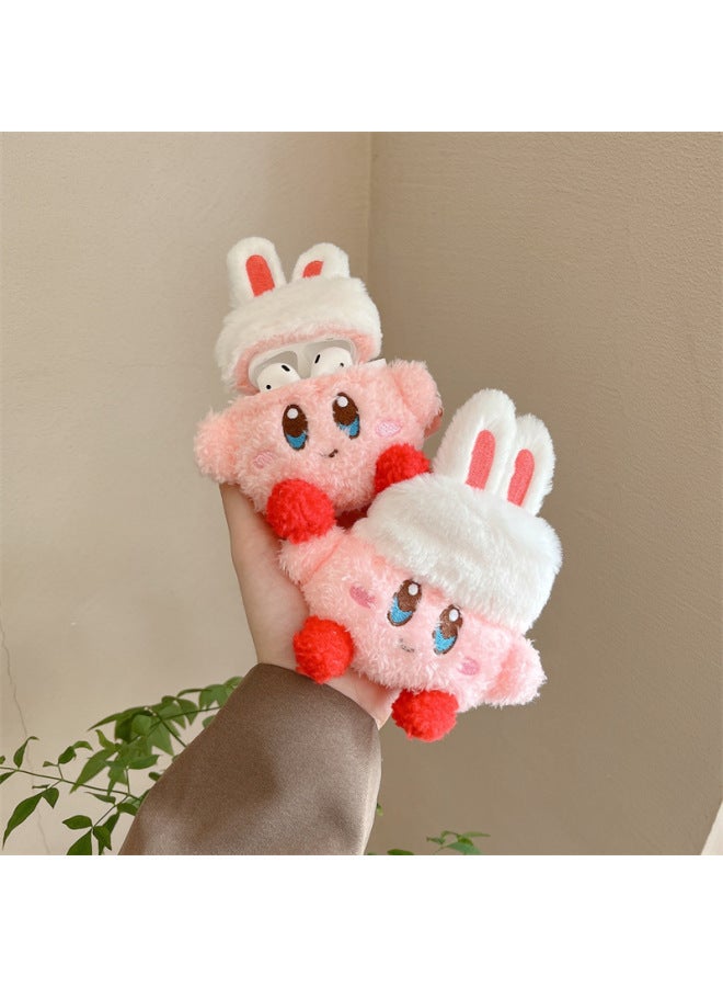 Loquat Plush Rabbit Hat Star Card Suitable For Airpods4 Generation Protective Case 2 Generation 3 Generation Pro2 For Apple Bluetooth Earphone Case-Color:Plush Rabbit Hat Star Kabi-Applicable Model:Airpods  - Image 2
