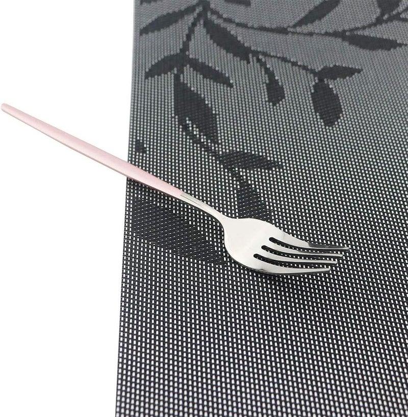 JASHII Pink Silver Silverware Set JASHII 20Piece Stainless Steel Satin Finish Flatware Set Kitchen Utensil Set Mirror Polished Tableware Cutlery Set for Home and Restaurant Dishwasher Safe - Image 5