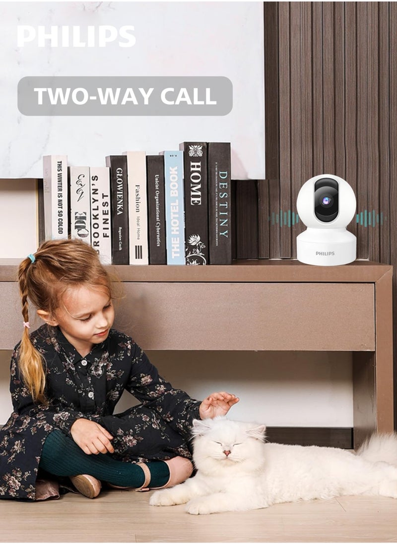 Philips - Philips Security Camera 1080P WiFi Indoor and Outdoor Home Camera Baby Elderly Monitor Surveillance Camera Motion Detection Remote Alarm Smart Tracking Two-Way Audio Night Vision App - Image 1