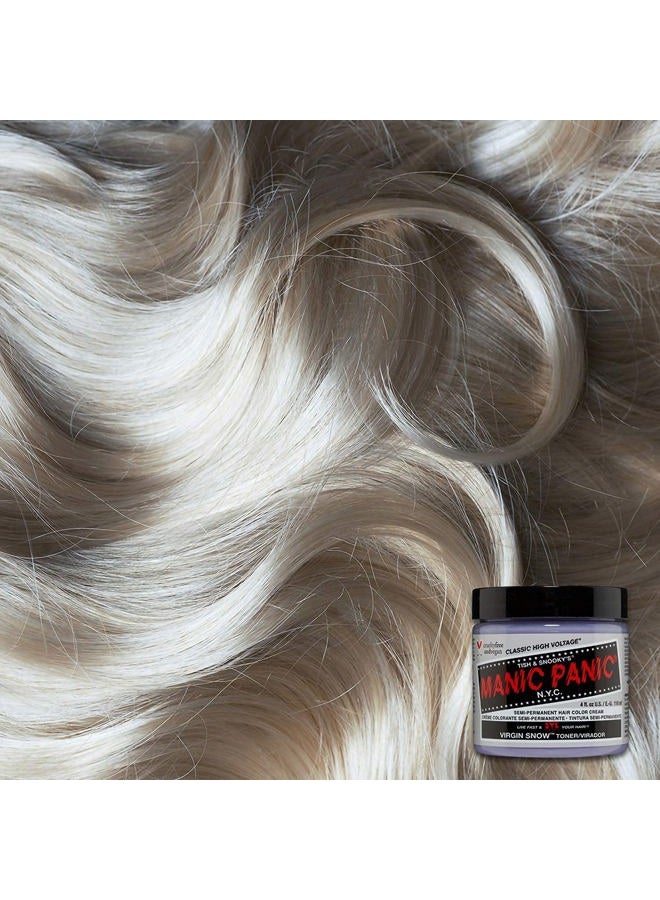 Manic Panic تونر فيرجن سنو بلوند - صبغة شعر شبه دائمة - للشعر الأشقر الفاتح أو الشعر المبيض - يزيل اللون النحاسي (4 أونصات) - Image 2