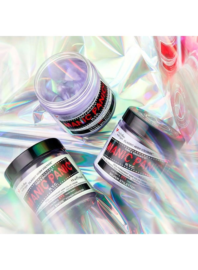 Manic Panic تونر فيرجن سنو بلوند - صبغة شعر شبه دائمة - للشعر الأشقر الفاتح أو الشعر المبيض - يزيل اللون النحاسي (4 أونصات) - Image 4