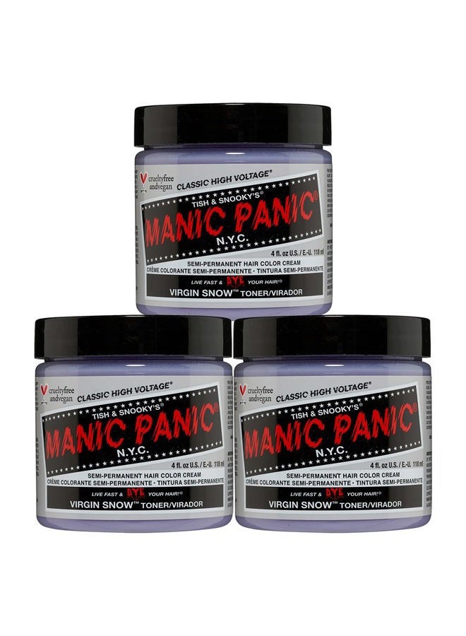 Manic Panic تونر فيرجن سنو بلوند - صبغة شعر شبه دائمة - للشعر الأشقر الفاتح أو الشعر المبيض - يزيل اللون النحاسي (4 أونصات) - Image 1