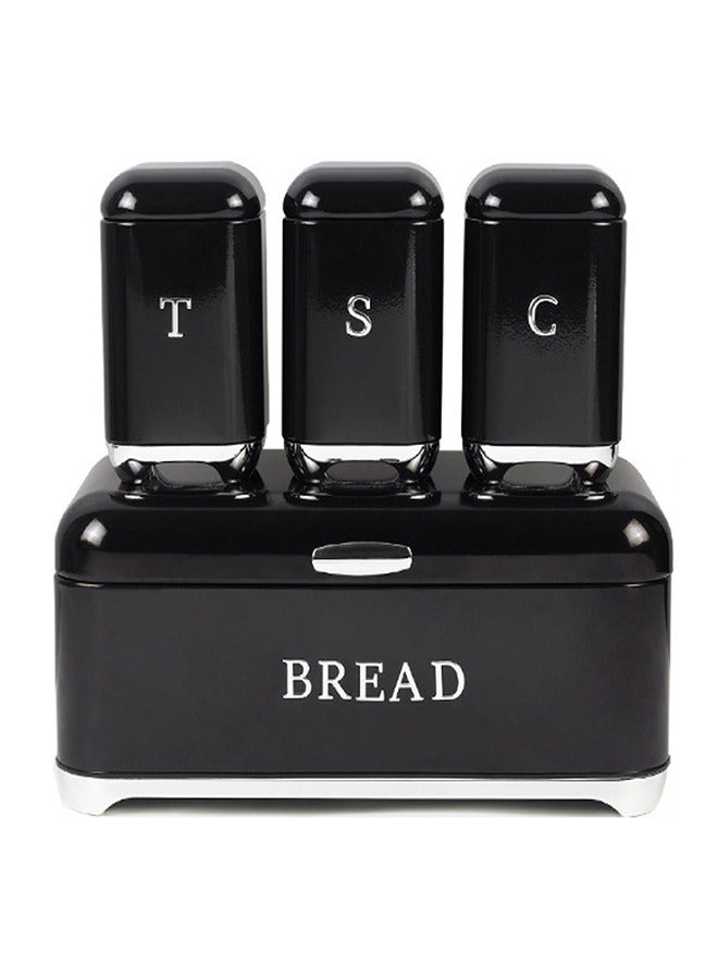 XiuWoo 4-Piece Large Capacity Stainless Steel, Coffee Kitchen Canister, Sugar Organizer, Tea Storage Box, Coffee Storage Jars, Bread Storage Bin Kitchen Containers Storage Set  - Image 1
