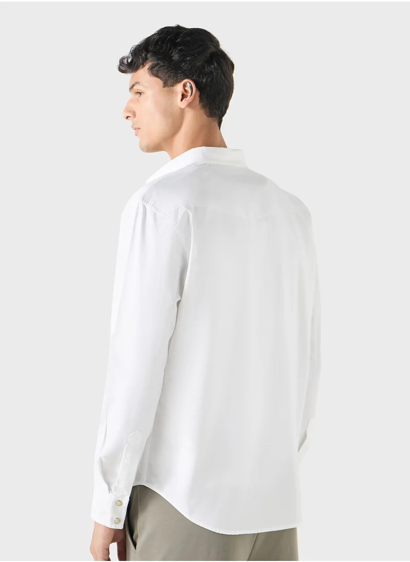 ايكونيك Iconic Regular Fit Solid Shirt with Long Sleeves
