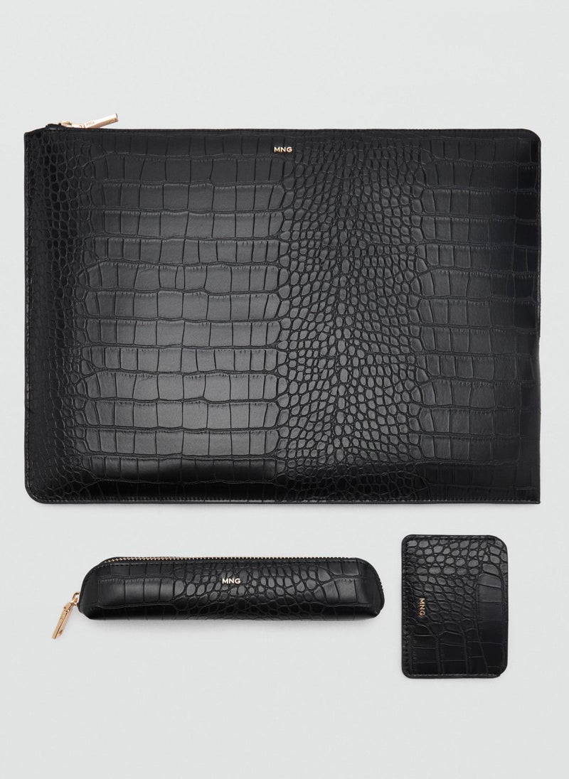 MANGO Leonor Logo Detailed Zip Through Wallets  - Image 1