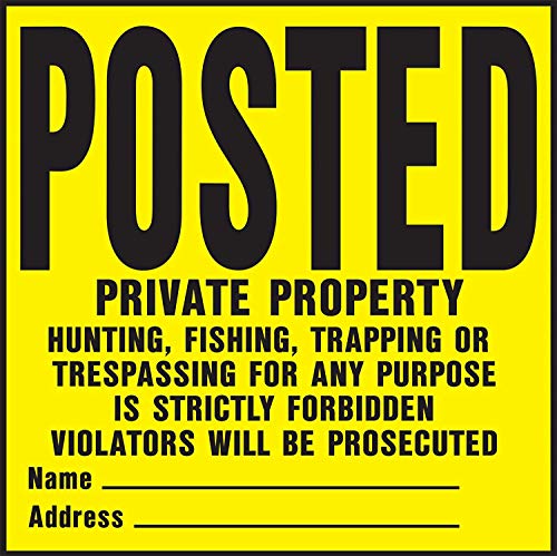 Hy-Ko YP-1 11" X 11" Plastic Private Property Sign, Yellow, Pack of 20 - Image 3
