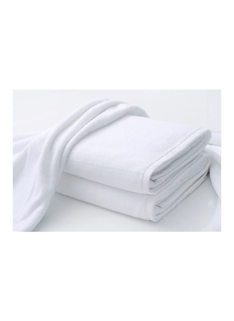 MahMir Luxury White Bath Towels Large - Circlet Egyptian Cotton | Highly Absorbent Hotel spa Collection Bathroom Towel | 70*140cm | (White, Pack of 2 Towels)  - Image 1