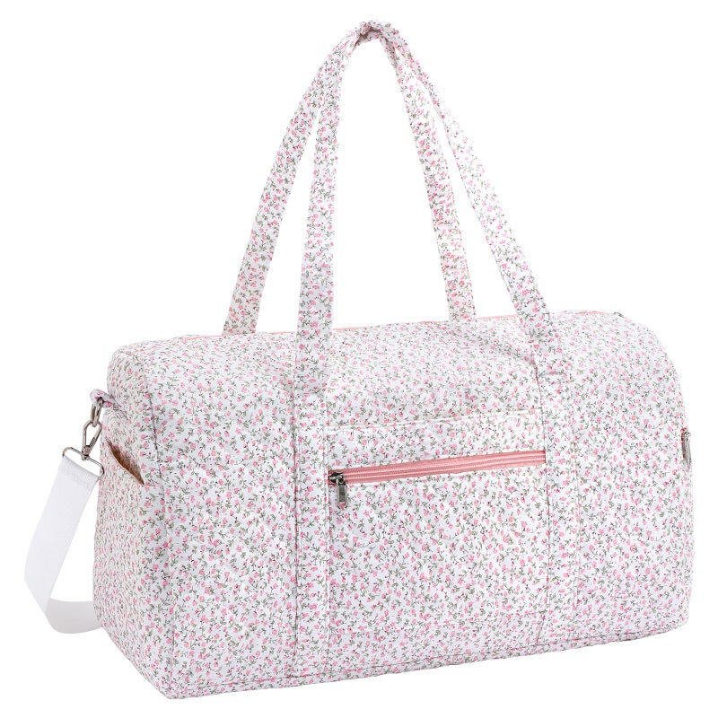 honitty Duffle Bag, Gym Bag for Women, Quilted Duffle Bags, Travel Large Capacity Floral Weekender Bags - Image 1