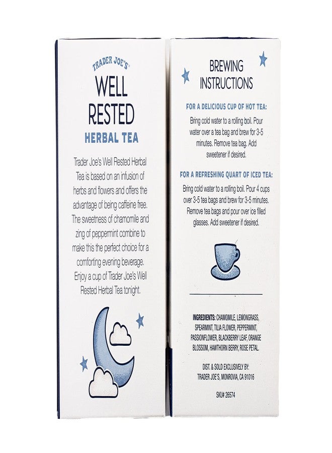 ترايدر جويز شاي أعشاب Trader Joe's Well Rested بدون كافيين، 20 كيسًا - Image 3