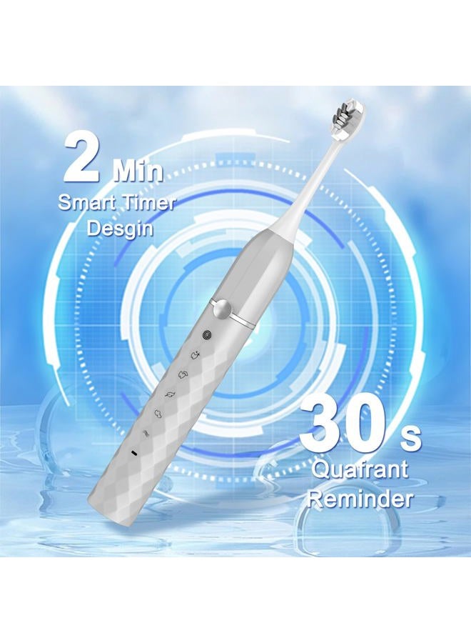 Seapeoa Electric Toothbrush Set, Equipped with 10 Brush Heads and Travel case, IPX8 Waterproof, 2-Minute Timer, 42000 high-Frequency Vibrations, 5 Modes, The First Choice for Gift Giving - Image 4