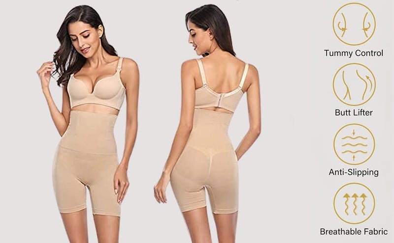 KROYWEN 4-in-1 Cotton Tummy, Back, Thighs, Hips Seamless Tummy Tucker Shape Wear Body Shaper Panties for Women Gym/Yoga/Exercise/Walk/Dance/Woman Shepar Beige - Image 5