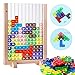 ZHMY Building Blocks Puzzle Game Toy Plastic Brain Teaser Toys with Vertical Wood Frame Russian Stacking Toys for Kids Early Educational Games Montessori Toys for Boys Girls - Image 4