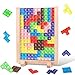 ZHMY Building Blocks Puzzle Game Toy Plastic Brain Teaser Toys with Vertical Wood Frame Russian Stacking Toys for Kids Early Educational Games Montessori Toys for Boys Girls - Image 2