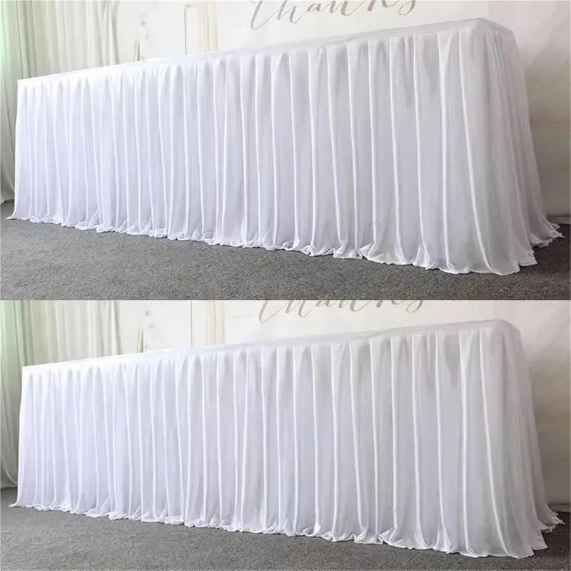 Table Skirt Polyester Pleated Table Skirt Ruffle Tablecloth For Wedding Birthday Party Bridal Shower Banquet Table Decorations(Gold,H50cm x L300cm) - Image 2