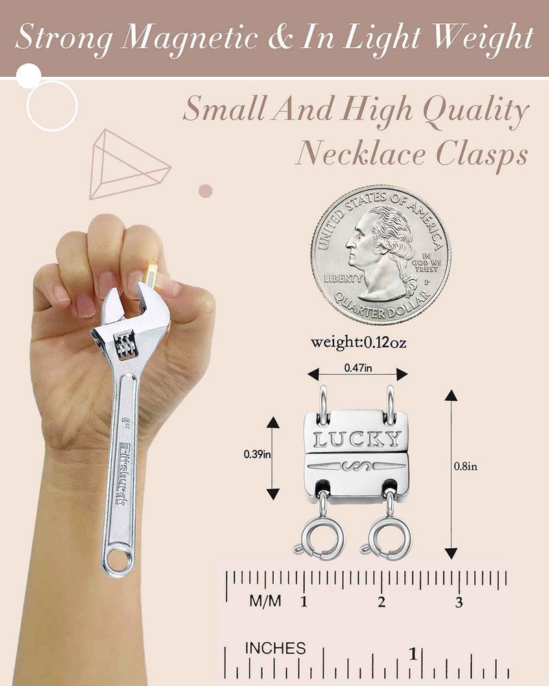 OHINGLT Lucky Necklace Layering Clasps Separator for Stackable,14K Gold and Silver Plated Multiple Necklace Clasps for Women - Image 3