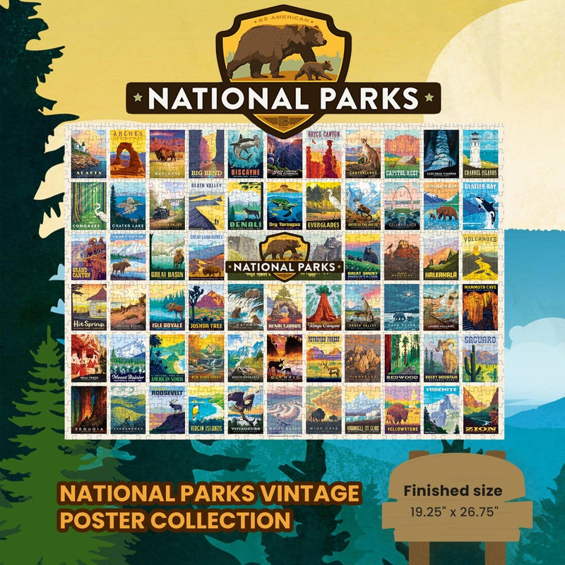 MasterPieces National Parks Maps 1000 Piece Jigsaw Puzzle for Adults, Family, Or Youth - America's National Parks by Anderson Design - Image 3