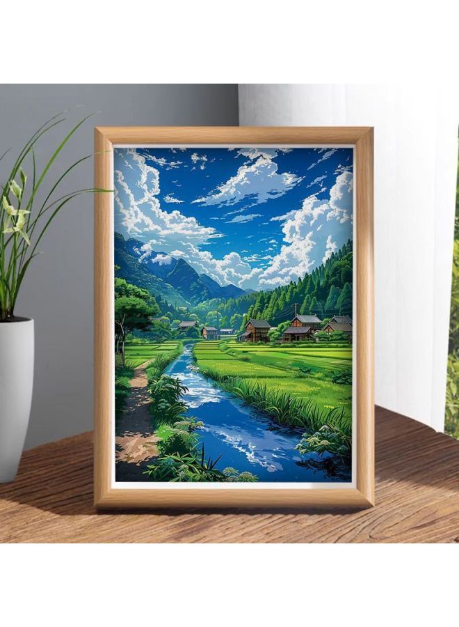 Hometown Original Scenery Desktop Decoration Photo Frame Home Decoration Gift Chinese Style Living Room Bedroom Light Luxury Picture Frame Fashion-Color:8 Inches 17*22cm Hot Selling-lw606 Green Shui Renjia  - Image 2